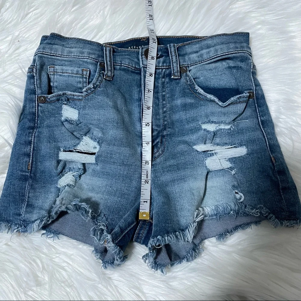 Aeropostale Cut Off Distressed Destroyed Denim Short Shorts Cutoffs Festival